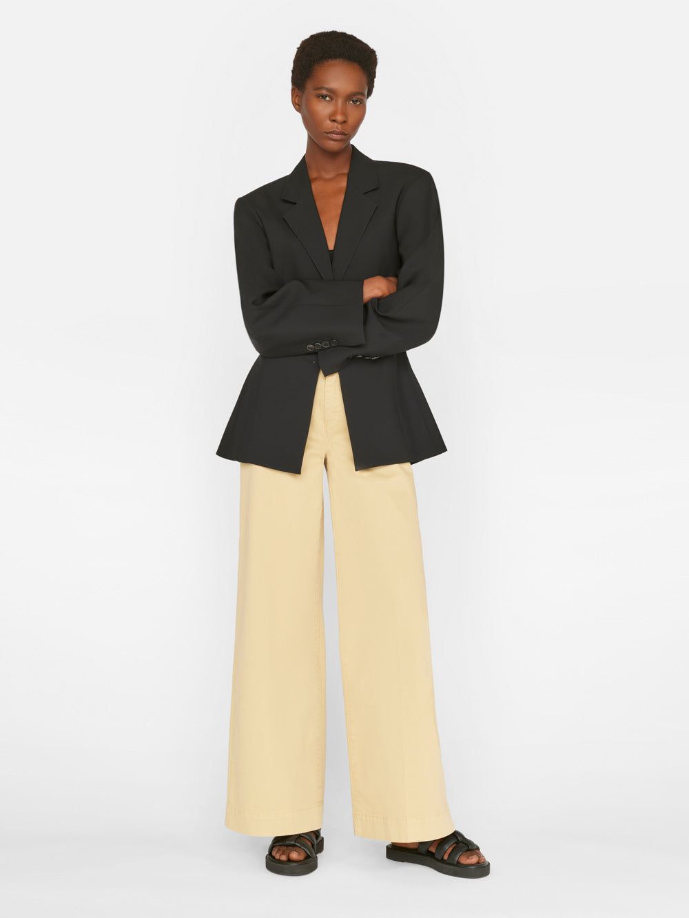 Wide Leg Tomboy Trouser -- Washed Tan sold by Frame Denim product image thumbnail 2