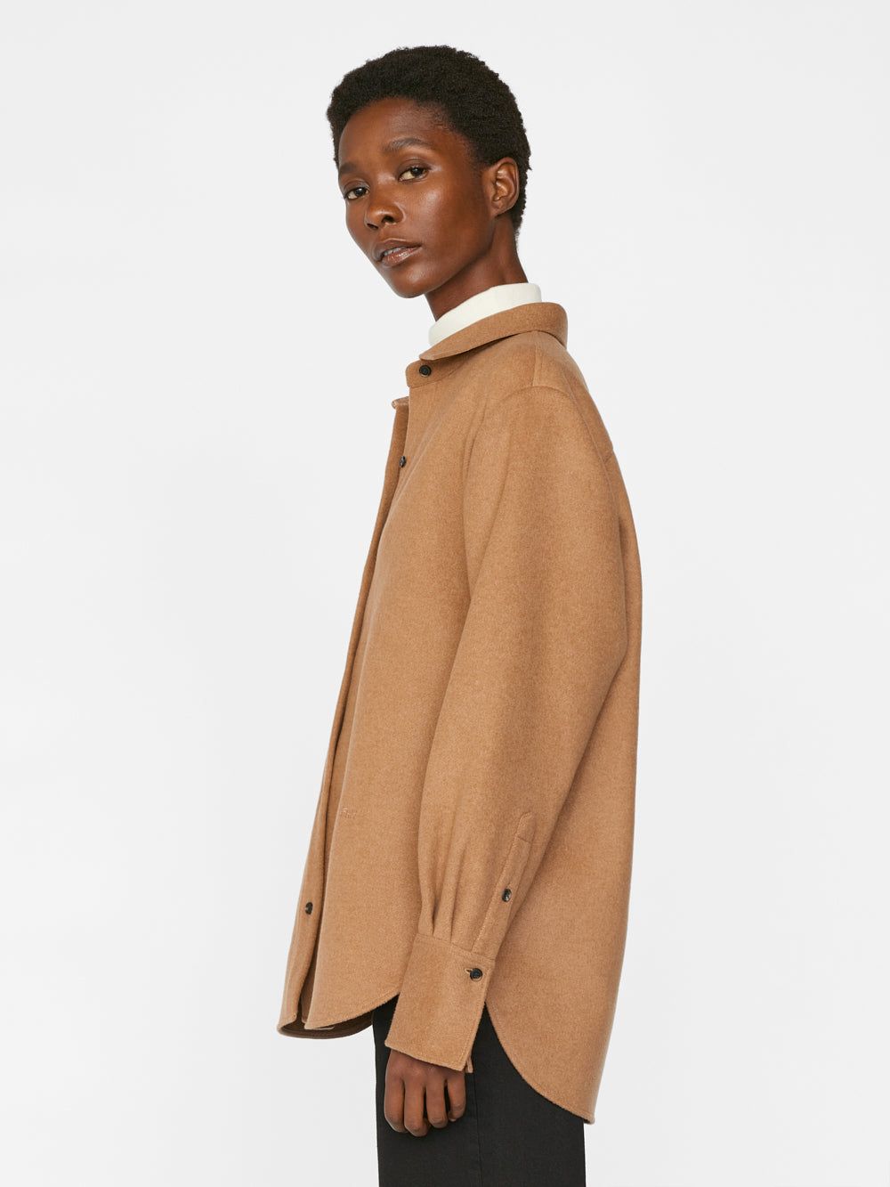 The Oversized Shirt Jacket -- Light Camel sold by Frame Denim product image thumbnail 5