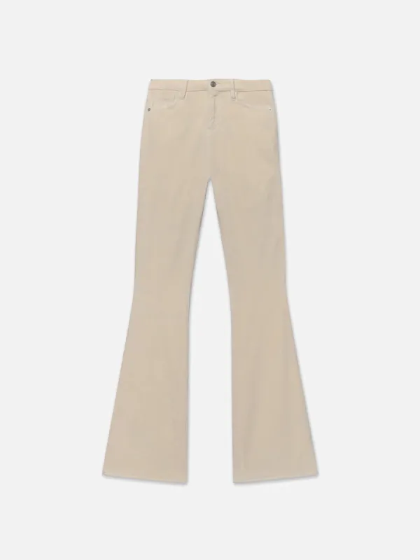 Le High Flare Velveteen -- Cream made by Frame Denim
