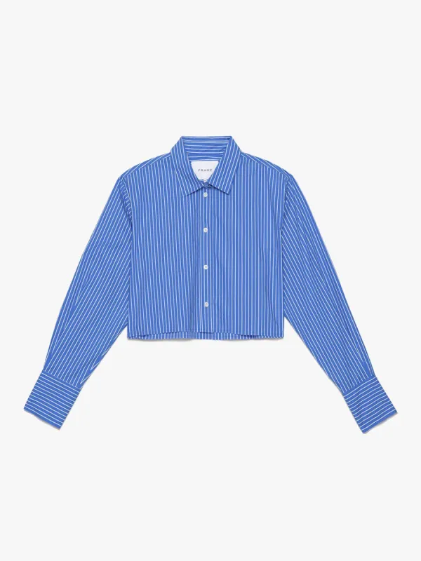 The Cropped Oversized Shirt -- Cornflower Multi sold by Frame Denim