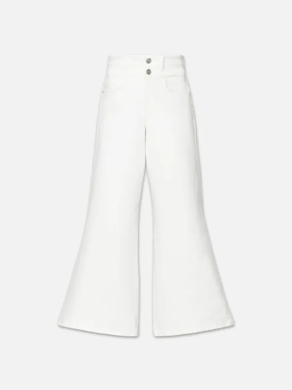 Double Waist Band Crop Palazzo -- Au Natural Clean sold by Frame Denim