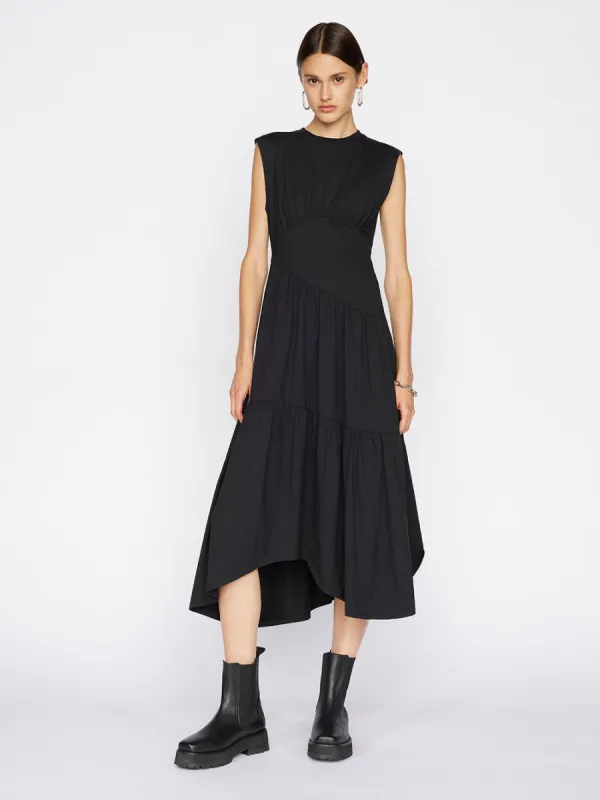 Gathered Seam Knit Dress -- Noir made by Frame Denim