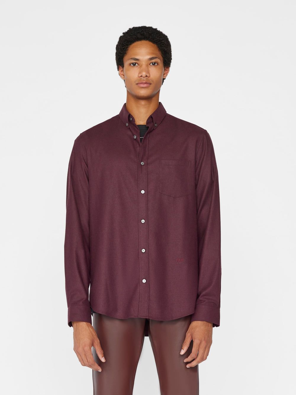 Wool Blend Shirt -- Dark Burgundy sold by Frame Denim product image thumbnail 2