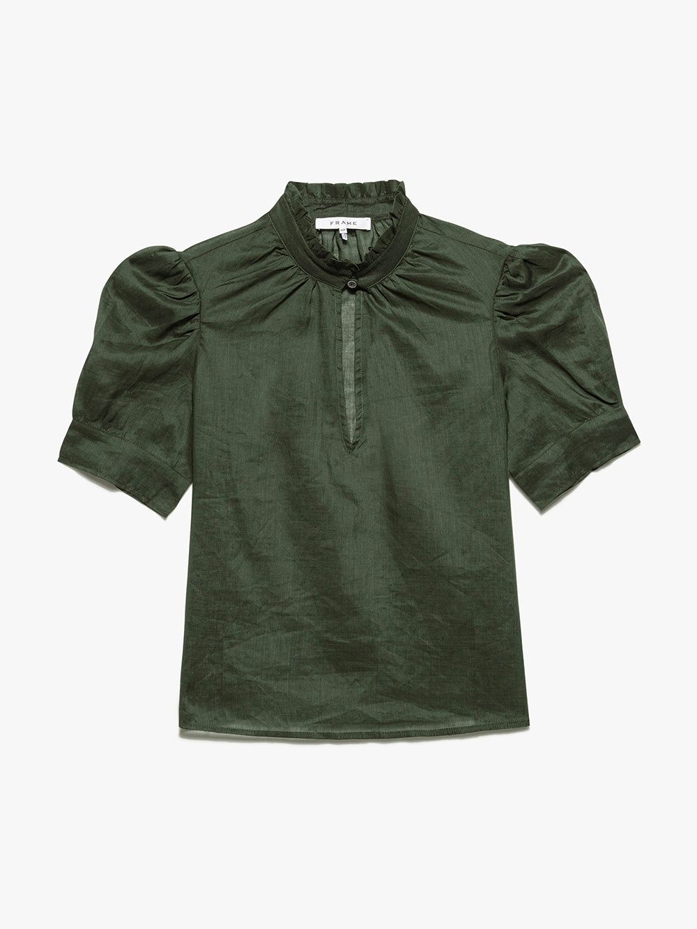 Deep V Ruffle Collar Top -- Fatigue sold by Frame Denim product image thumbnail 10