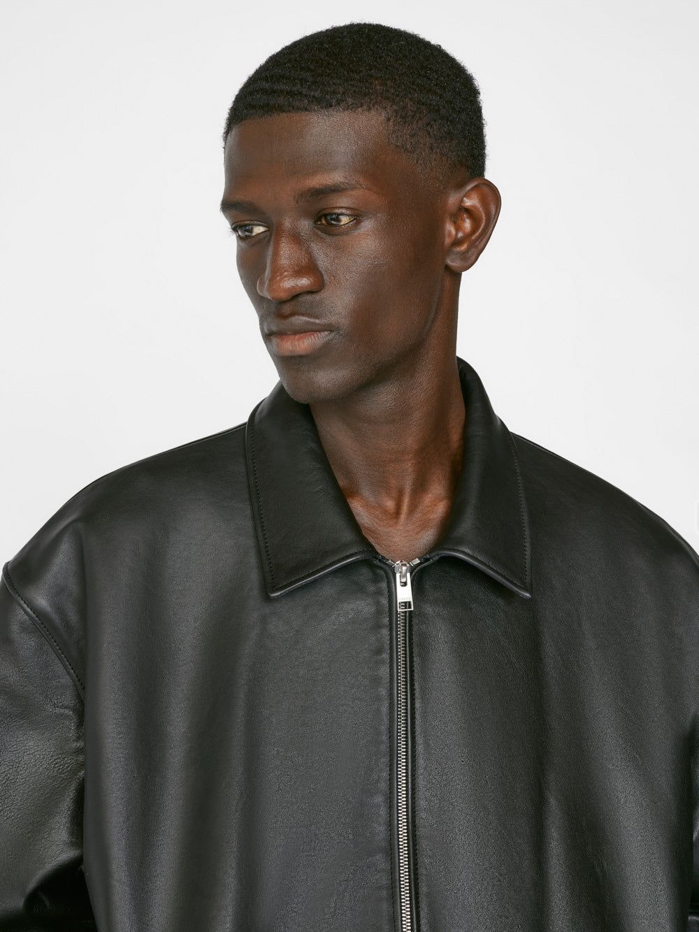 FRAME Logo Leather Blouson -- Noir sold by Frame Denim product image thumbnail 5