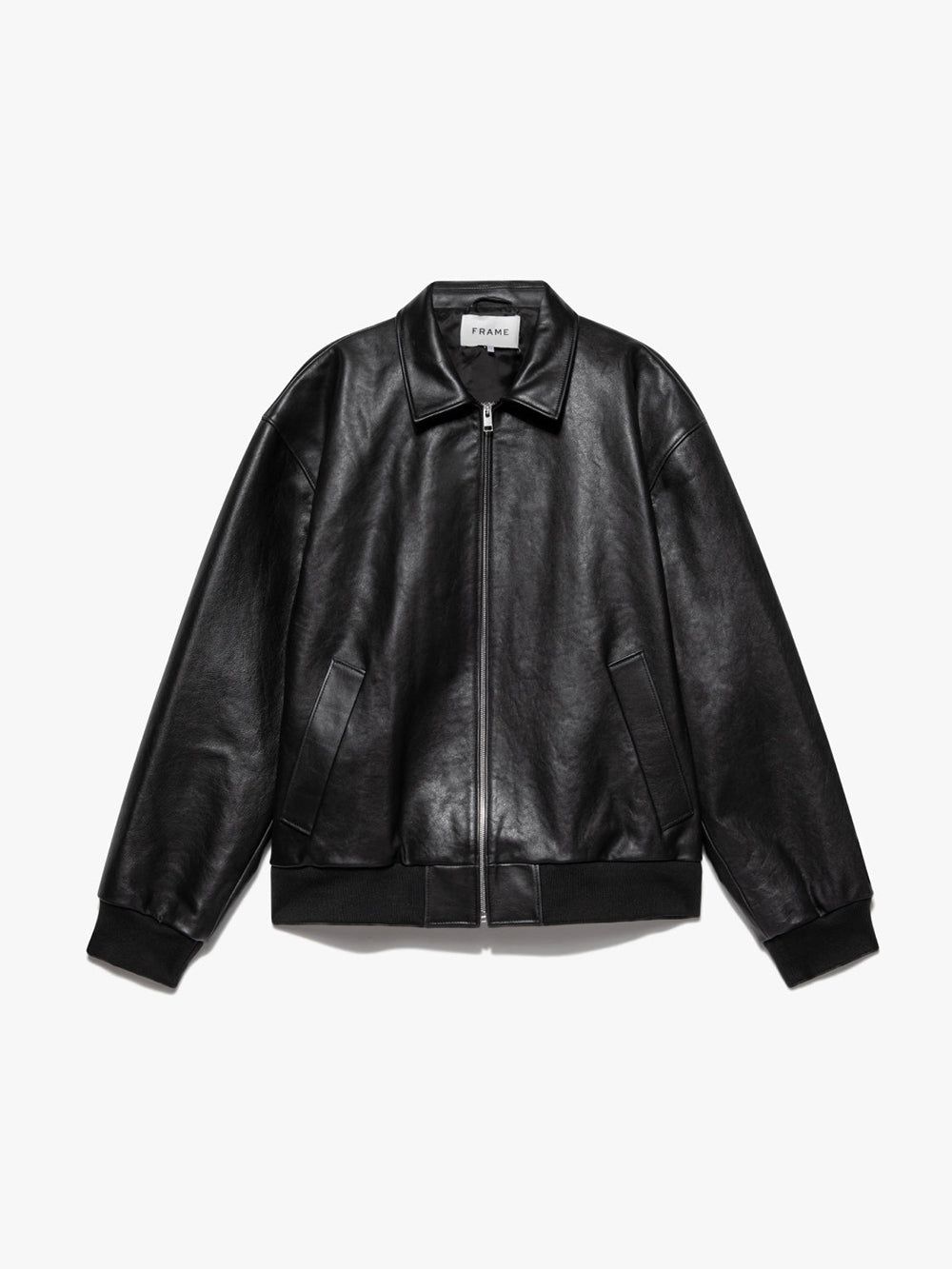 FRAME Logo Leather Blouson -- Noir sold by Frame Denim