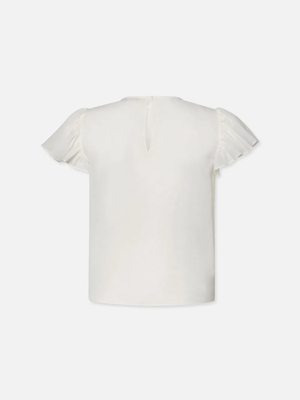 Ruffle Sleeve Blouse -- White sold by Frame Denim product image thumbnail 3
