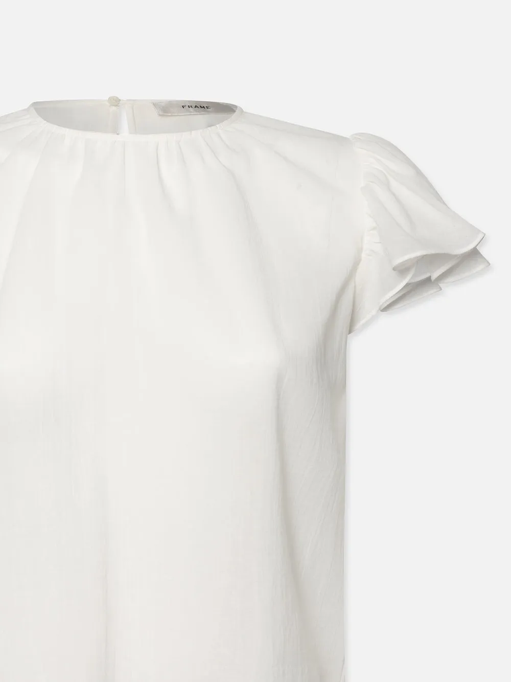Ruffle Sleeve Blouse -- White sold by Frame Denim product image thumbnail 2