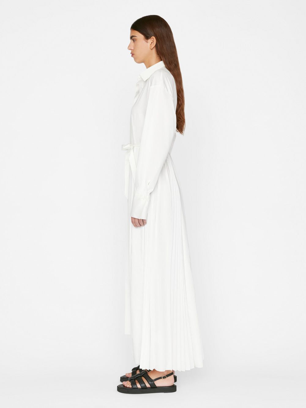 Pleated Inset Maxi Dress -- Blanc sold by Frame Denim product image thumbnail 7
