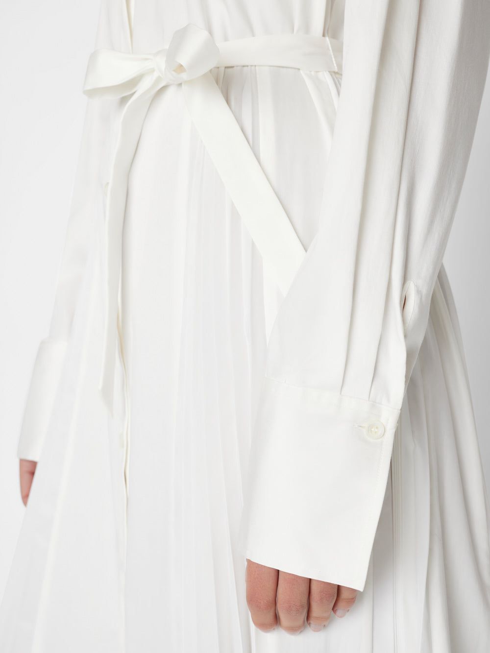 Pleated Inset Maxi Dress -- Blanc sold by Frame Denim product image thumbnail 4
