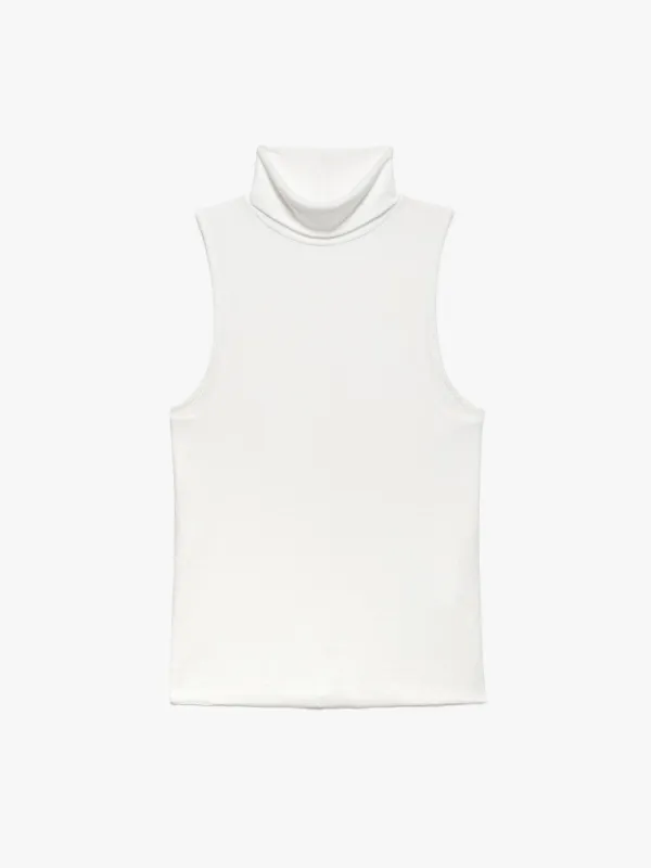 Sleeveless Turtleneck Top -- White sold by Frame Denim