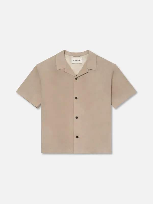 Short Sleeve Suede Shirt -- Smoke Grey sold by Frame Denim