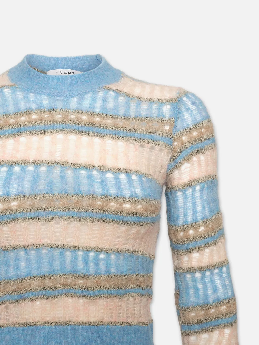 Stitch Mix Crew -- Light Blue Multi sold by Frame Denim product image thumbnail 4