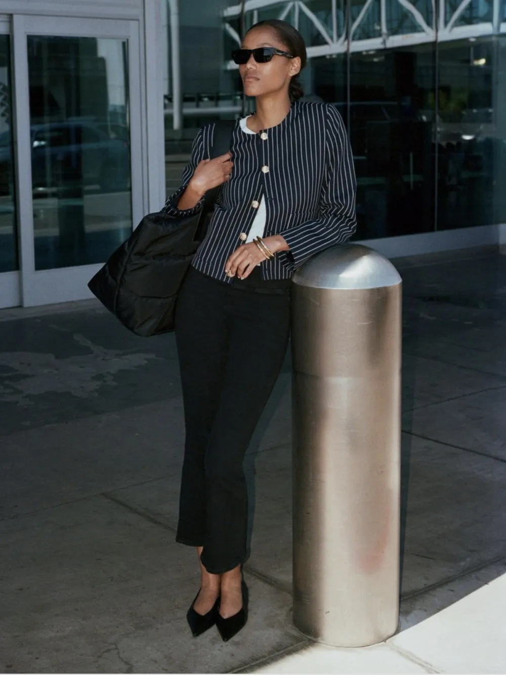 The Jetset Crop Mini Boot -- Sheen Noir sold by Frame Denim product image thumbnail 3