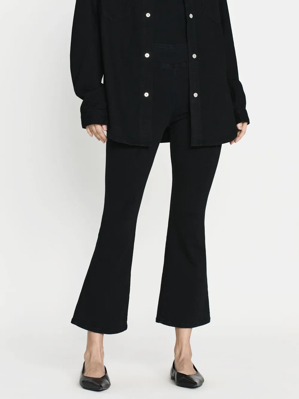 The Jetset Crop Mini Boot -- Sheen Noir sold by Frame Denim product image thumbnail 4