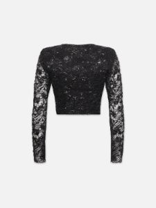 Beaded Lace Bustier -- Black sold by Frame Denim
