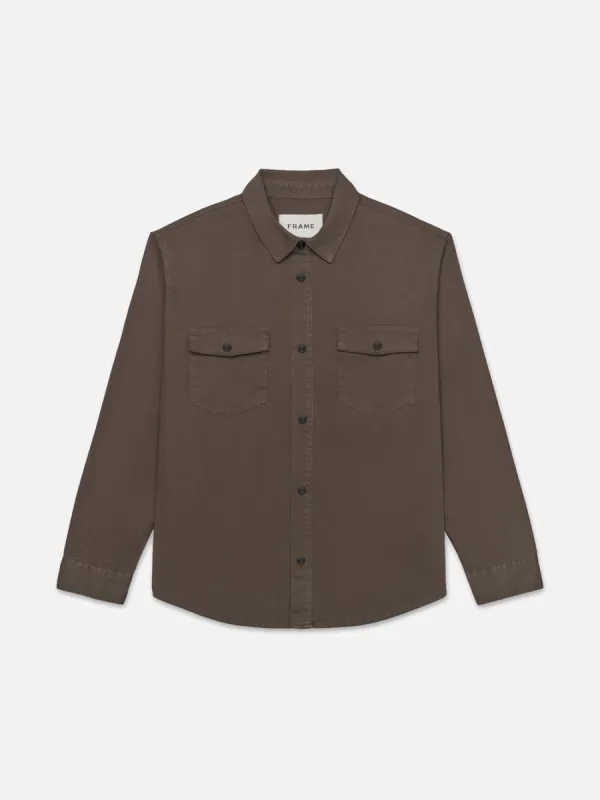 Fashion Denim Shirt -- Dark Olive made by Frame Denim