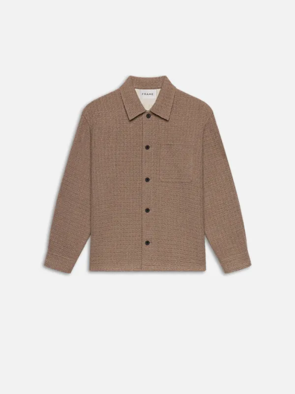 Textured Shirt Jacket -- Light Brown sold by Frame Denim