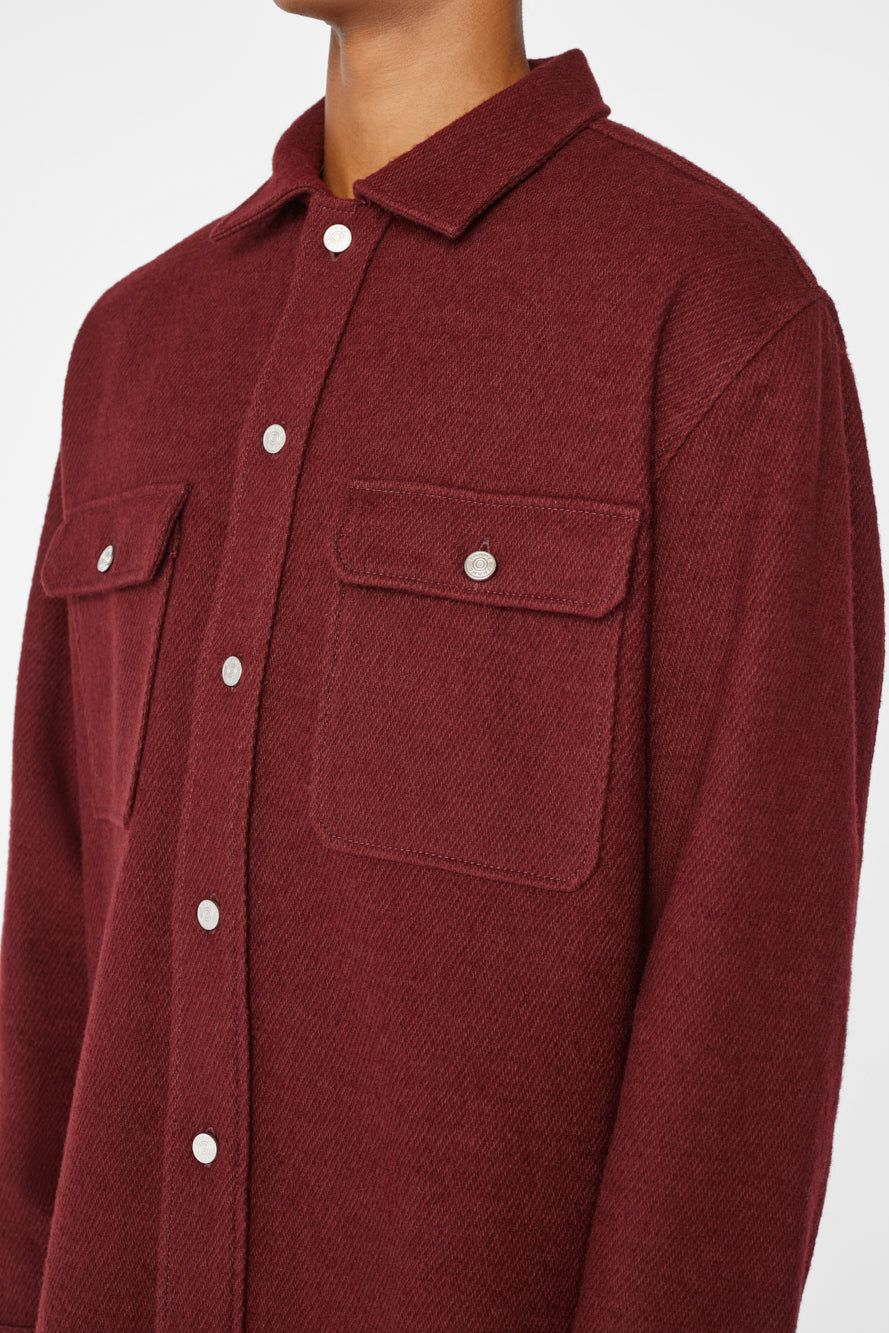 Textured Overshirt -- Dark Burgundy sold by Frame Denim product image thumbnail 4