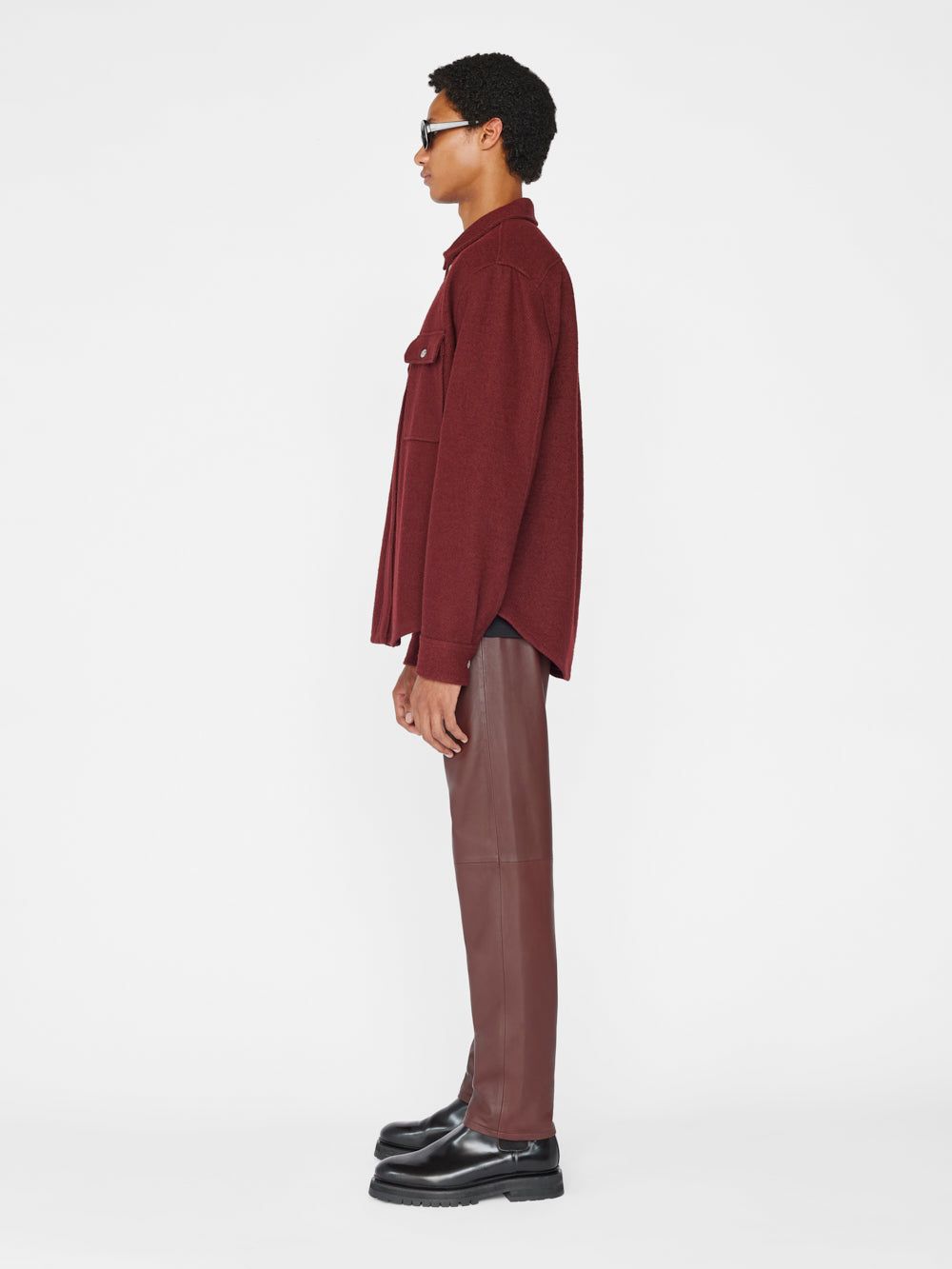 Textured Overshirt -- Dark Burgundy sold by Frame Denim product image thumbnail 5