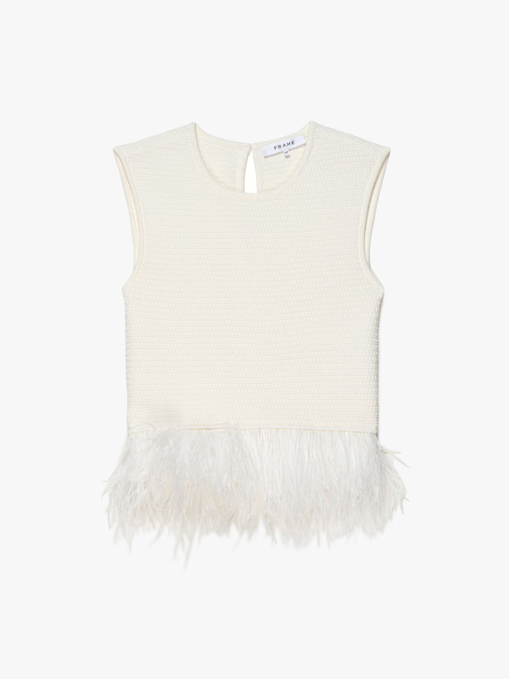Crochet Feather Top -- Off White sold by Frame Denim