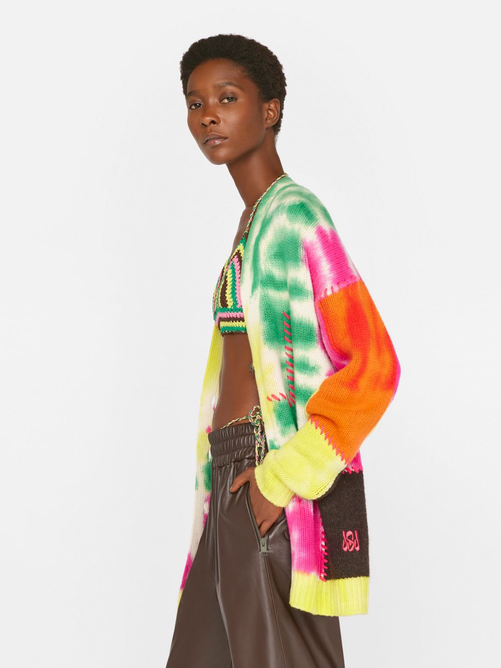 Tie Dye Cardigan -- Flash Lime Multi sold by Frame Denim product image thumbnail 7