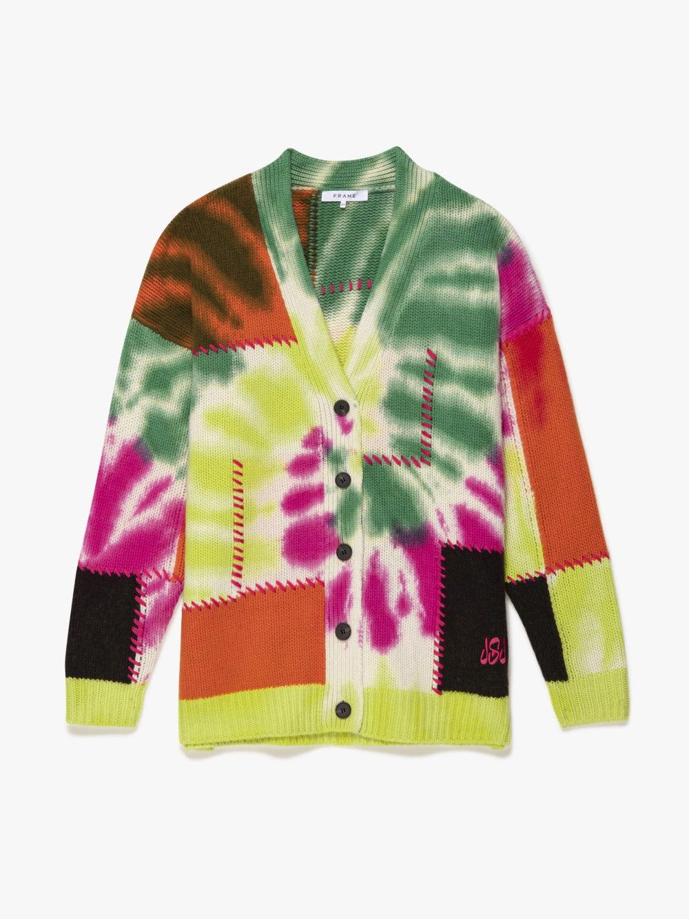 Tie Dye Cardigan -- Flash Lime Multi sold by Frame Denim