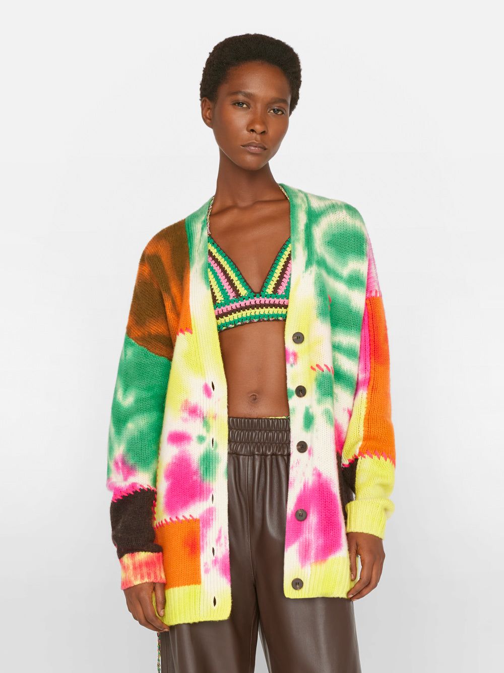 Tie Dye Cardigan -- Flash Lime Multi sold by Frame Denim product image thumbnail 2