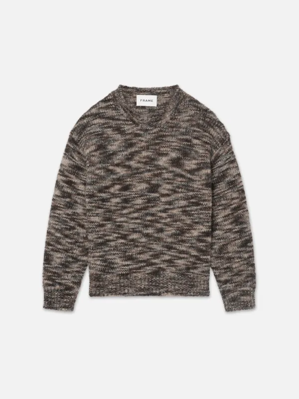 Tweed Textured Crewneck Sweater -- Marron Multi made by Frame Denim