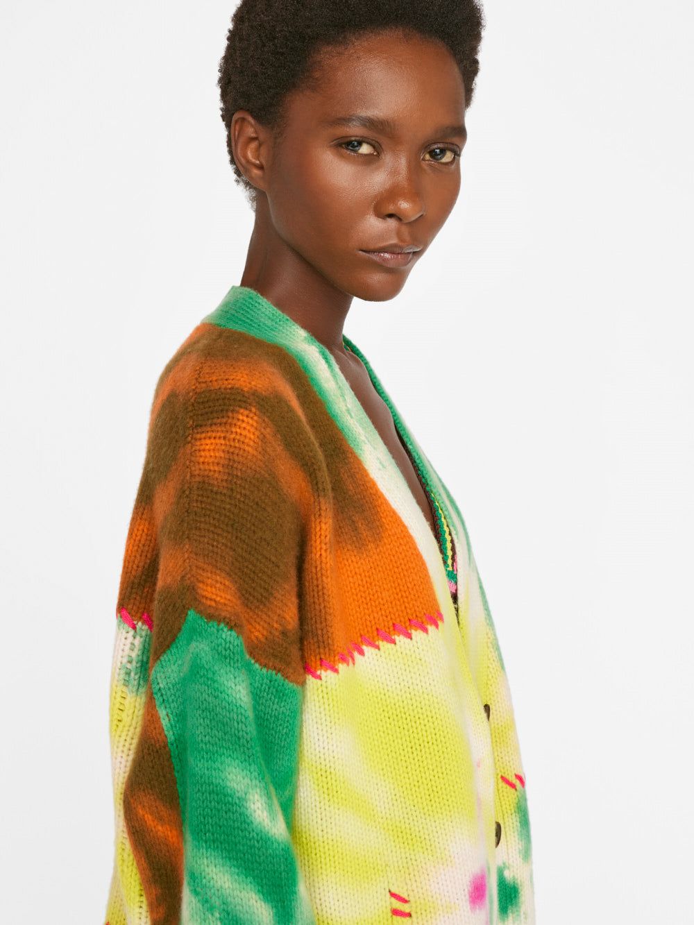 Tie Dye Cardigan -- Flash Lime Multi sold by Frame Denim product image thumbnail 9