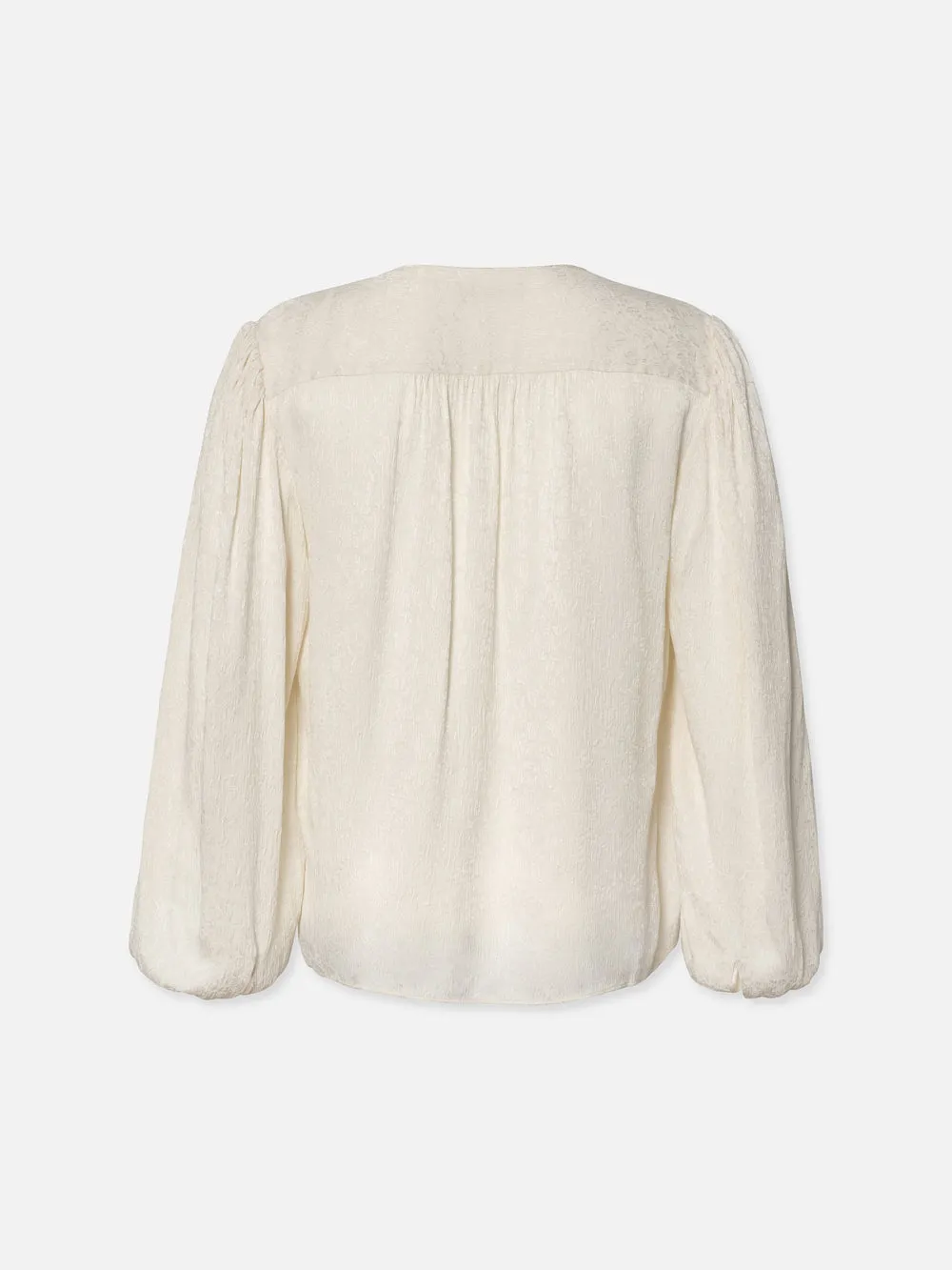 Cinched Sleeve Popover Blouse -- Cream sold by Frame Denim product image thumbnail 4