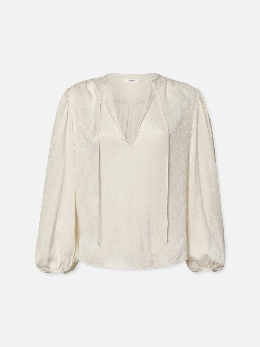 Cinched Sleeve Popover Blouse -- Cream sold by Frame Denim product image thumbnail 5