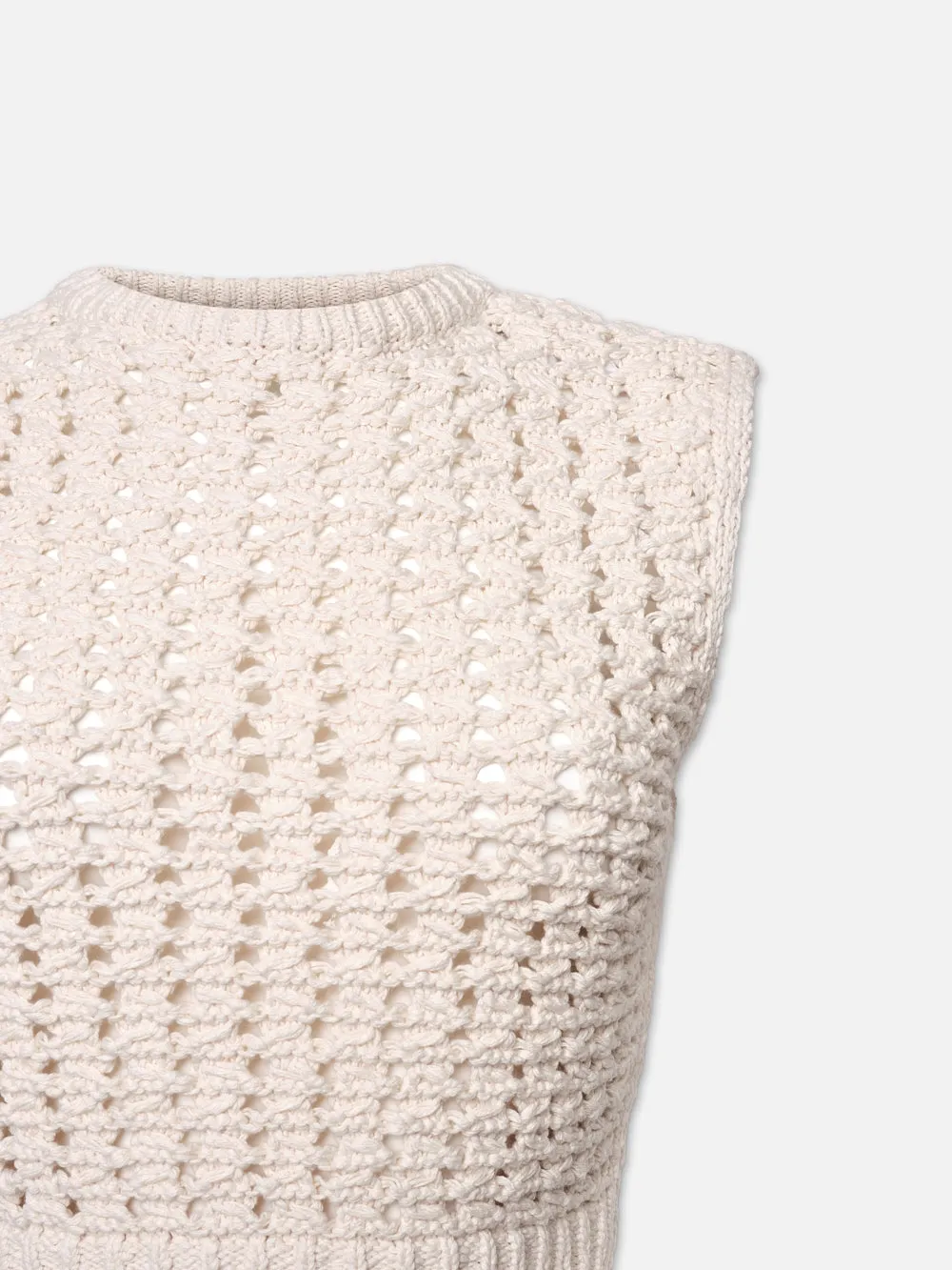 Tape Yarn Sweater Vest -- Cream sold by Frame Denim product image thumbnail 4