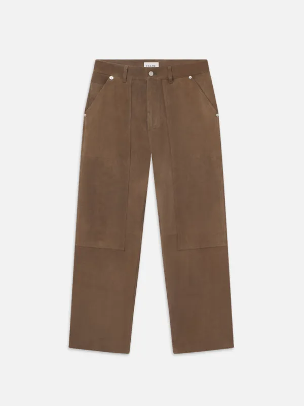 Suede Workwear Pant -- Soft Mocha made by Frame Denim