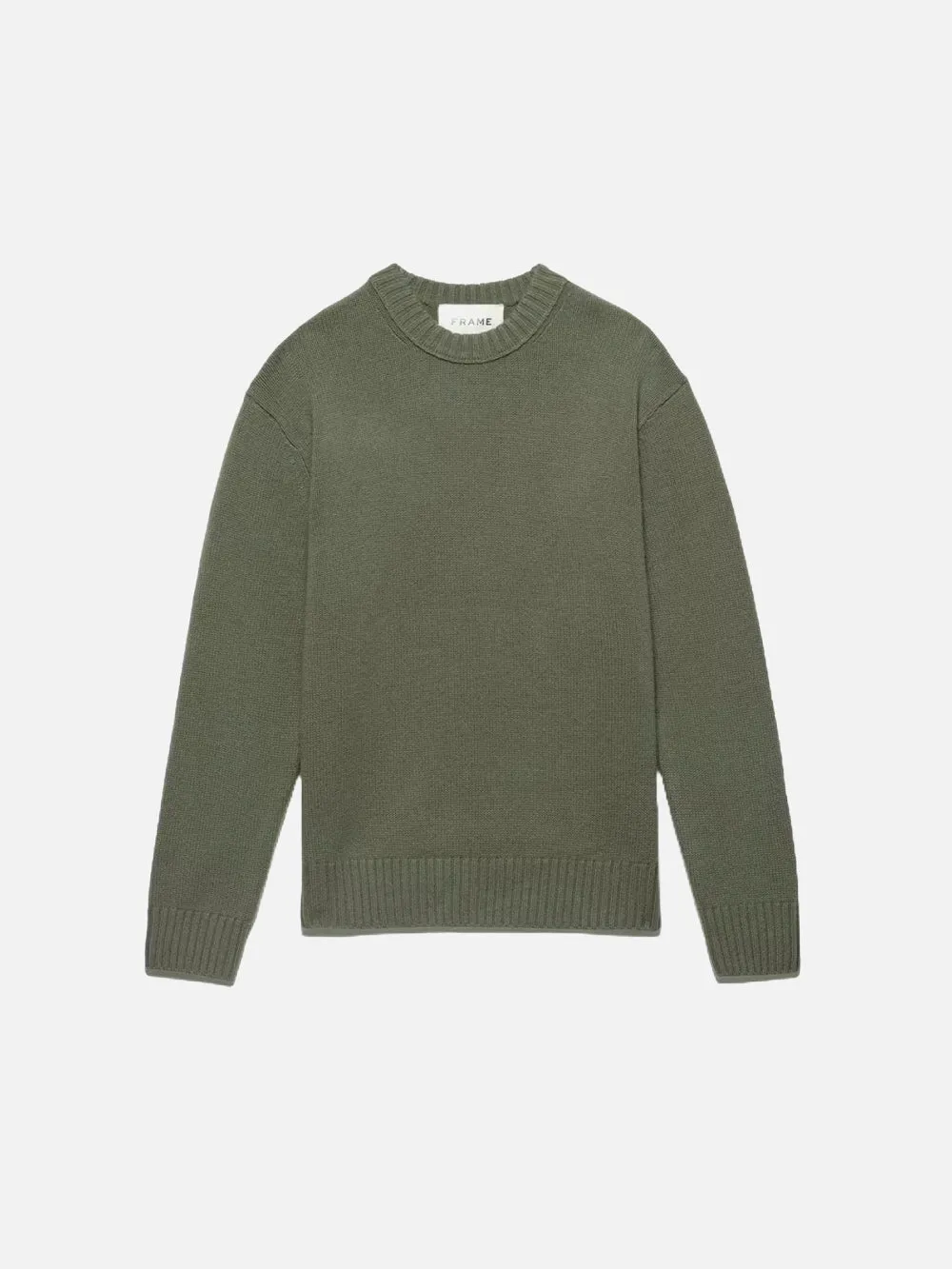 Cashmere Crewneck Sweater -- Khaki Green sold by Frame Denim