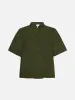 Pleated Button Up Blouse -- Military sold by Frame Denim