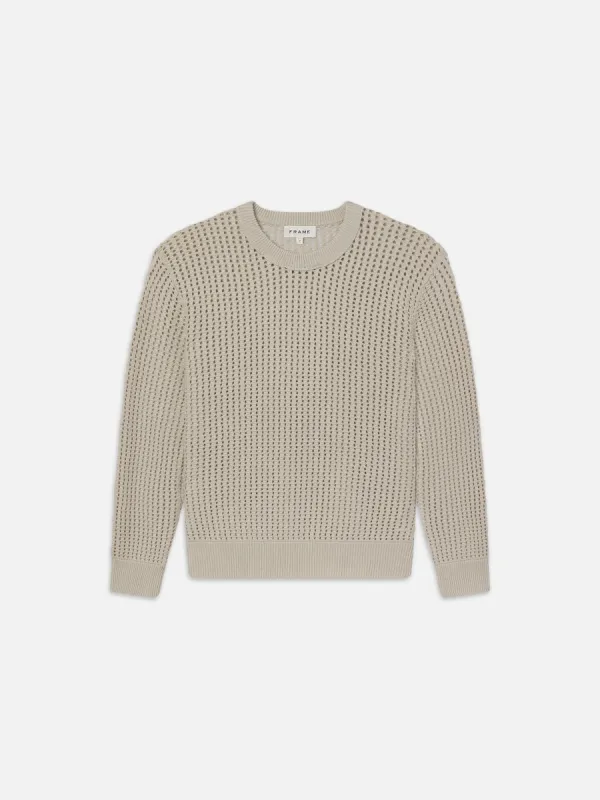 Cotton Blend Crewneck Sweater -- Mineral Grey sold by Frame Denim