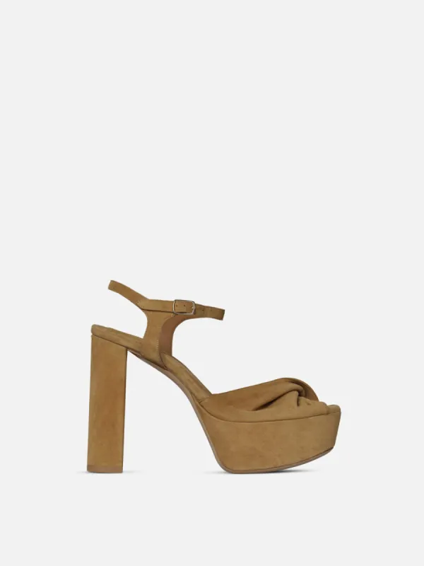 Camille Platform Heel -- Tan sold by Frame Denim