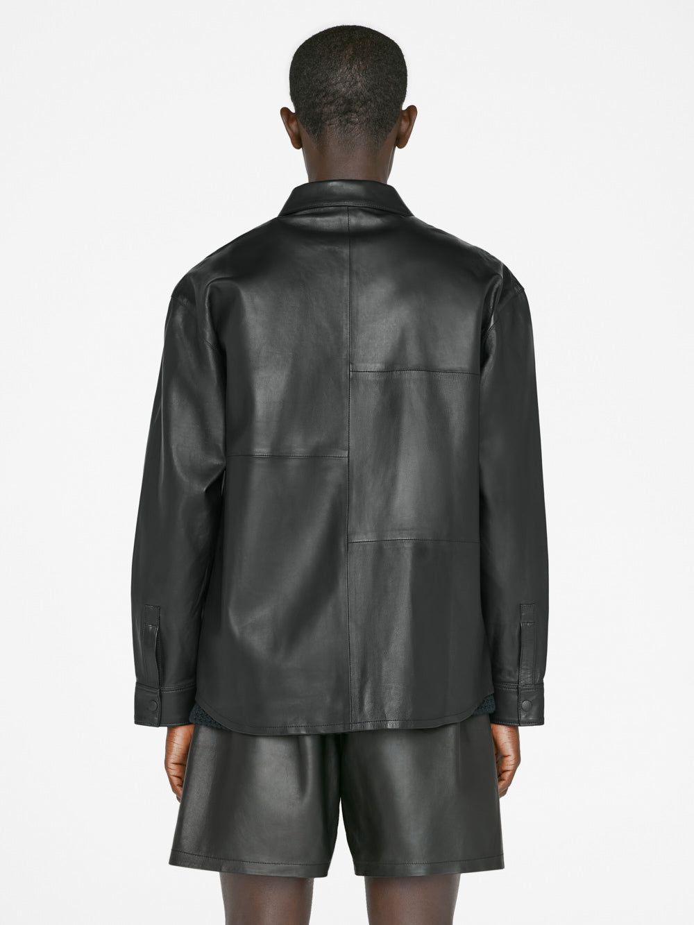 Long Sleeve Leather Shirt -- Noir sold by Frame Denim product image thumbnail 8