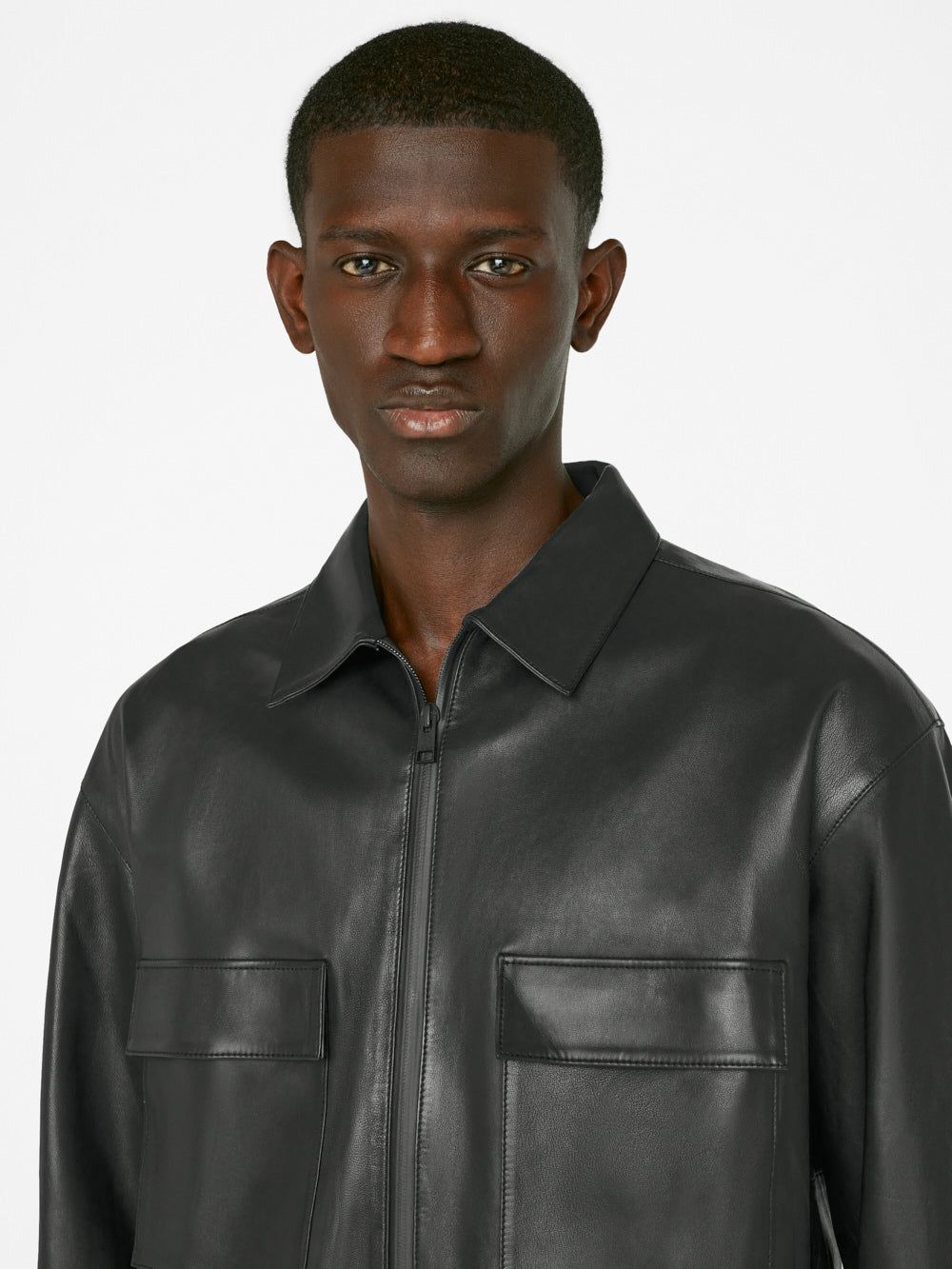 Long Sleeve Leather Shirt -- Noir sold by Frame Denim product image thumbnail 6
