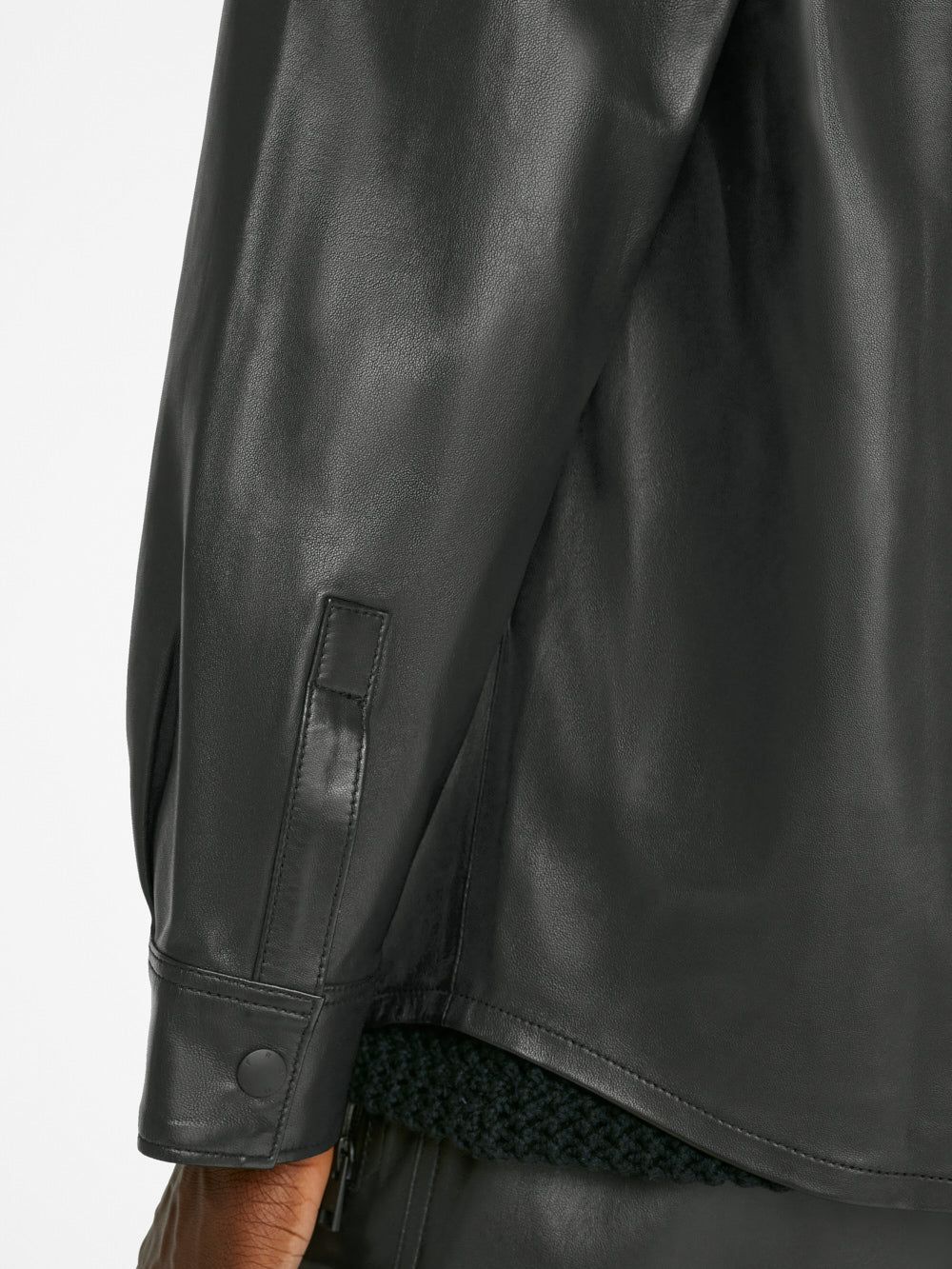 Long Sleeve Leather Shirt -- Noir sold by Frame Denim product image thumbnail 5