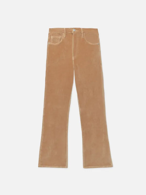 Le Crop Mini Boot Velveteen -- Camel sold by Frame Denim