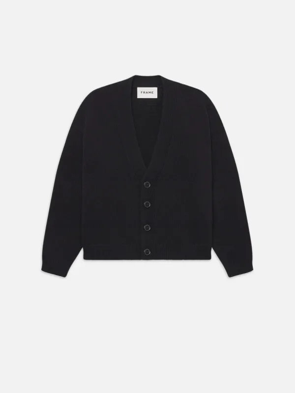 Rib Cardigan -- Black sold by Frame Denim
