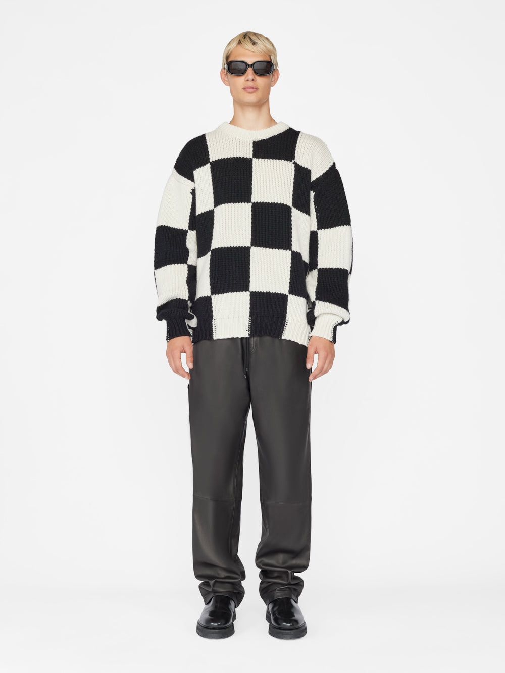 Wide Leather Pant -- Noir sold by Frame Denim