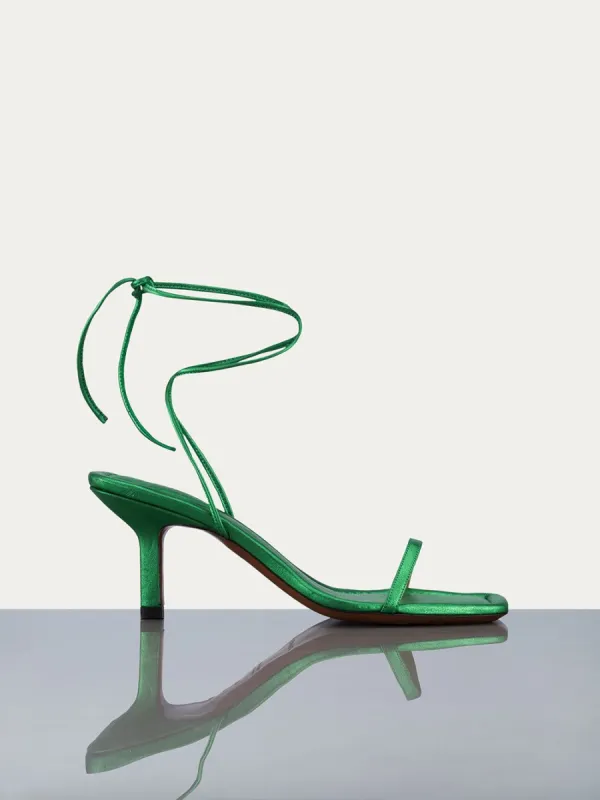 Le Ozzie Sandal -- Bright Peridot Metallic made by Frame Denim