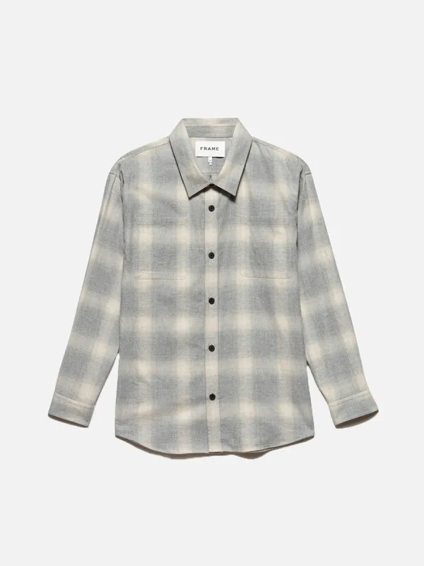Plaid Flannel Shirt -- Grey/Oatmeal Plaid sold by Frame Denim