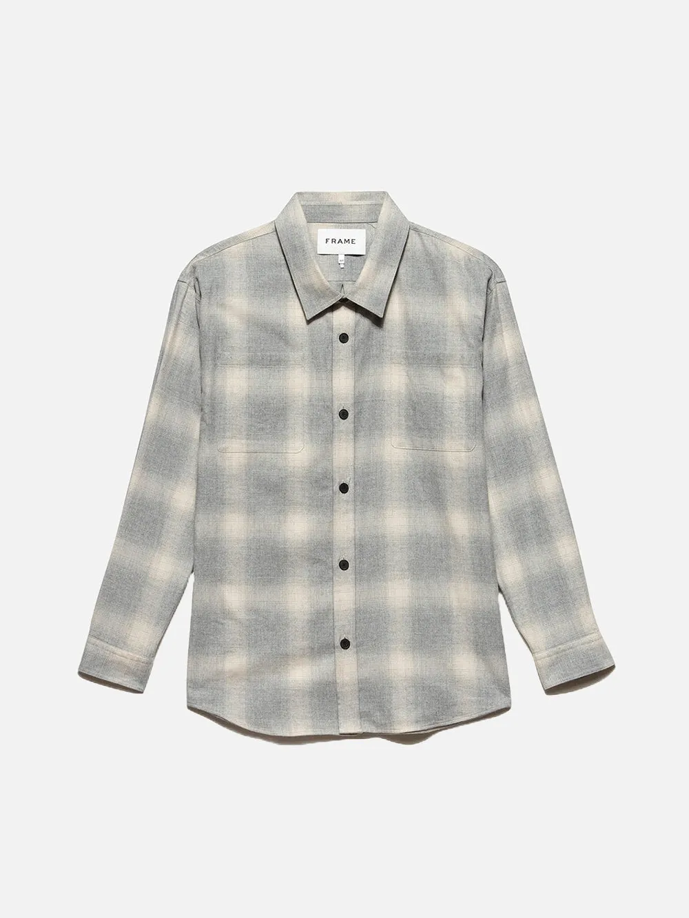 Plaid Flannel Shirt -- Grey/Oatmeal Plaid sold by Frame Denim