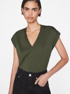 Le Mid Rise V Neck Tee -- Surplus sold by Frame Denim