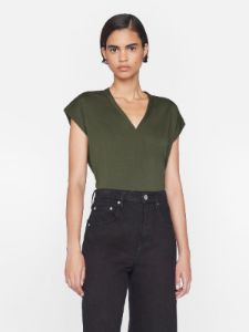 Le Mid Rise V Neck Tee -- Surplus sold by Frame Denim