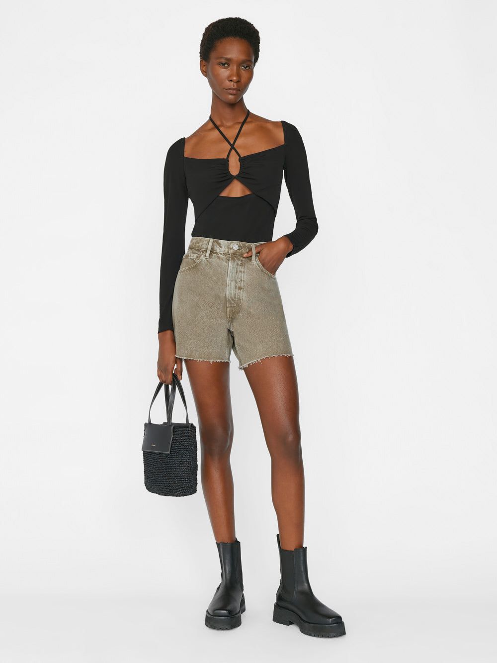Le Super High Short -- Stoned Moss sold by Frame Denim product image thumbnail 3